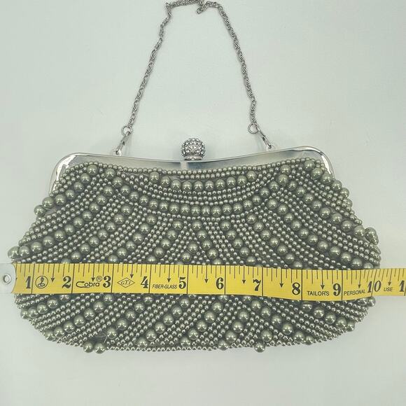 Vintage Inspired Beaded Clutch Purse With Rhinestone Clasp, Elegant, *READ* Prom - Picture 12 of 15